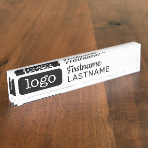 Basic Business Design with logo and employee Desk Name Plate