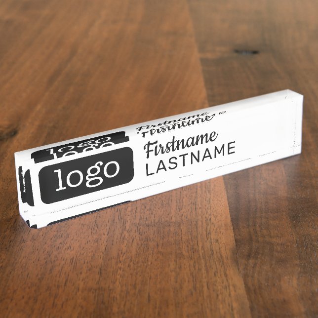 Basic Business Design with logo and employee Desk Name Plate (Side)