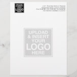Basic Business Letterhead with WATERMARK<br><div class="desc">Upload Your Logo and insert your business information. This design includes a lighter watermark of your logo in the background.</div>
