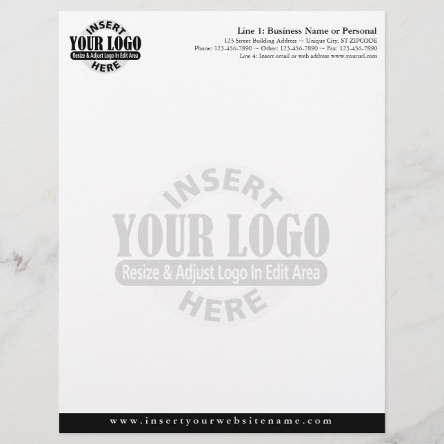 Basic Business Letterhead with WATERMARK (Front)