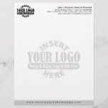 Basic Business Letterhead with WATERMARK<br><div class="desc">Upload Your Logo and insert your business information. This design includes a watermark of your logo in the background.</div>