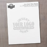 Basic Business Letterhead with WATERMARK<br><div class="desc">Upload Your Logo and insert your business information. This deisng includes a watermark of your logo in the background.</div>