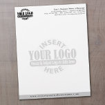 Basic Business Letterhead with WATERMARK<br><div class="desc">Upload Your Logo and insert your business information. This design includes a watermark of your logo in the background.</div>
