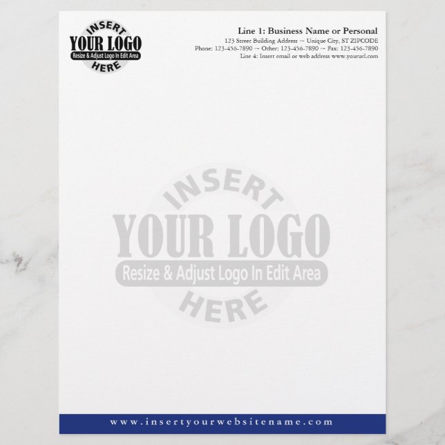Basic Business Letterhead with WATERMARK (Front)