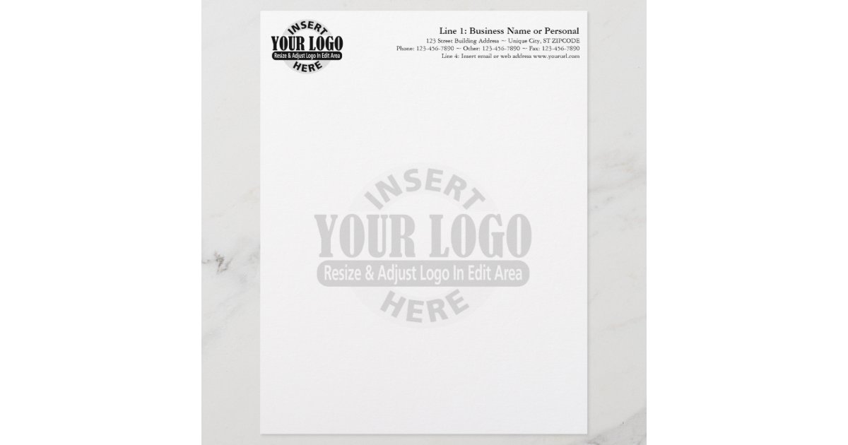 Basic Business Letterhead with WATERMARK Zazzle