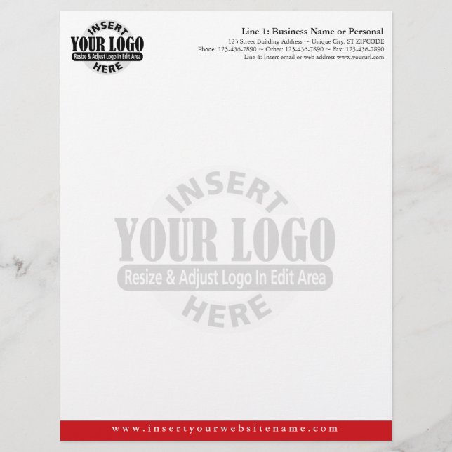 Basic Business Letterhead with WATERMARK (Front)