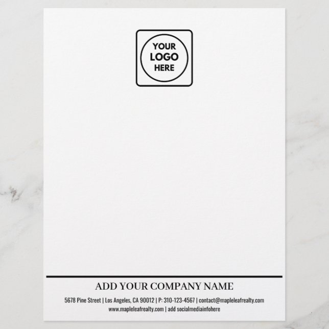 Basic Business Logo Contact Info letterhead (Front)