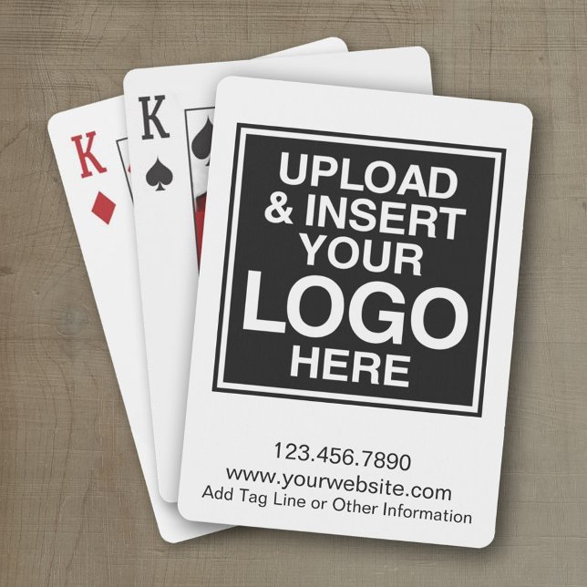 Basic Business Logo with custom text Poker Cards (Add your logo to these personalized playing cards - your logo here)
