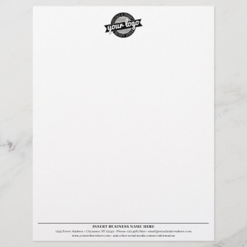 Basic Business Office Logo Top Contact Info Serif Letterhead