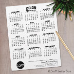 Basic Business Office Logo with Calendar Letterhead<br><div class="desc">Add your logo and corporate information for a no-frills,  professional calendar to hang around the office or add to planners and binders.</div>