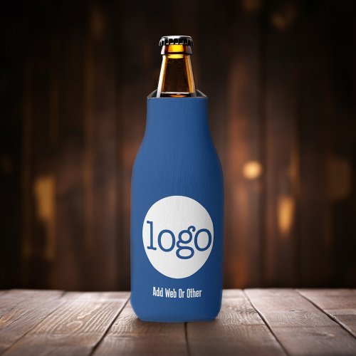 Basic Business or Office Logo Promotional Navy Bottle Cooler