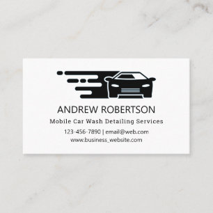 Basic Car Wash Mobile Auto Detailing Service Business Card