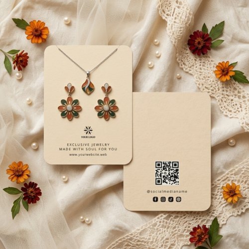 Basic Champagne Gold Jewelry Display Logo TMF26 Business Card