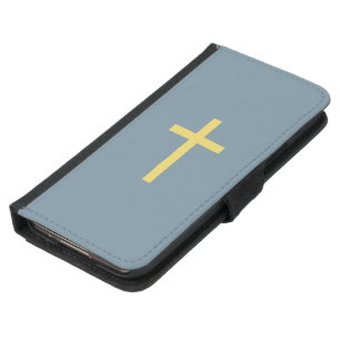 Basic Christian Cross Golden Ratio Yellow Blue Samsung Galaxy S5 Wallet Case