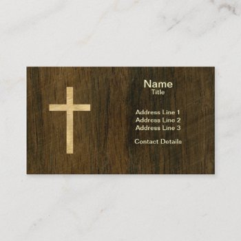 Basic Christian Cross Wooden Veneer Maple Rosewood Business Card by Hakonart at Zazzle