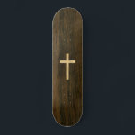 Basic Christian Cross Wooden Veneer Maple Rosewood Skateboard<br><div class="desc">A while back, as part of a commission job, I made a cross fleury for a christening invite design, a cross with lily-flower like heraldic flourishes at the points. I found it quite elegant and nice and I made a range of designs using it. For a while I have thought...</div>