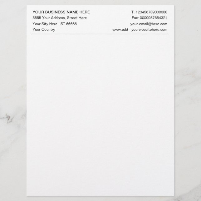 Basic Classic Simple Business Office Letterhead (Front)