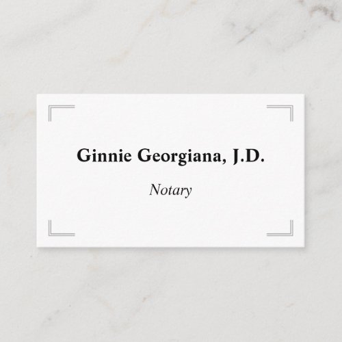 Basic  Classy Notary Lawyer Attorney Business Card