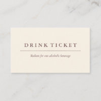 Basic Clean Eggshell Brown Drink Ticket