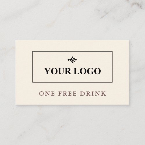 Basic Clean Eggshell Brown Your Logo Drink Ticket