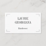 [ Thumbnail: Basic & Clean Hairdresser Business Card ]