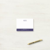 Basic Clean Initials White Dark Blue Post-it Notes | Zazzle