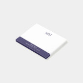 Basic Clean Initials White Dark Blue Post-it Notes | Zazzle