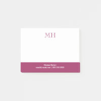 Basic Clean Initials White Fuchsia