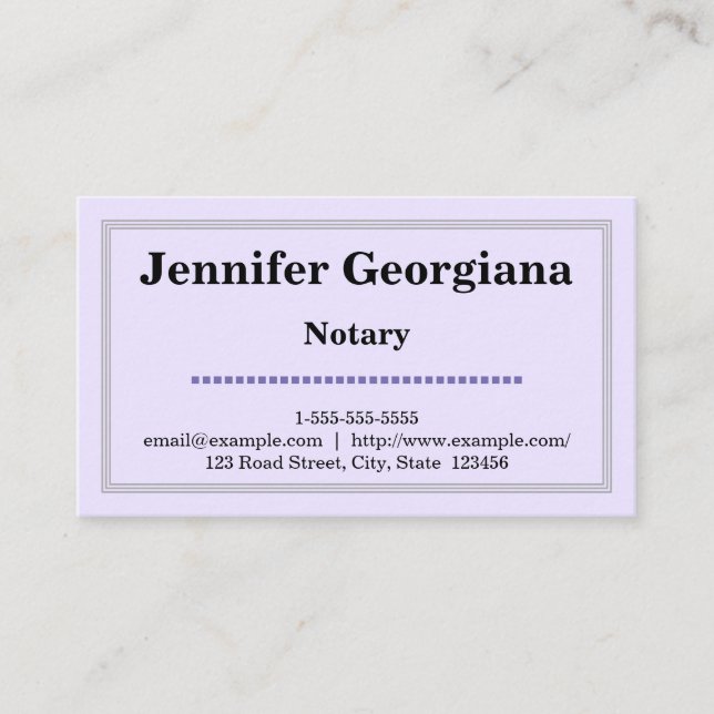 Basic & Clean Notary Business Card (Front)