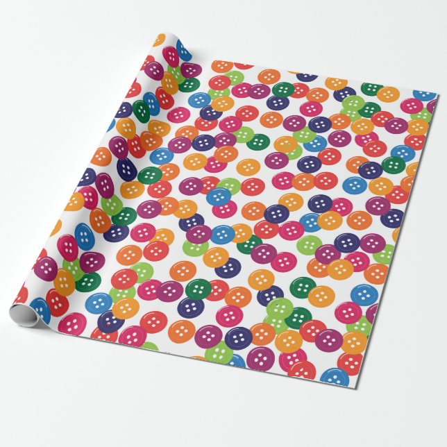 Basic Color Buttons Wrapping Paper (Unrolled)