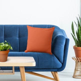 Basic Color Mandarin Orange Throw Pillow