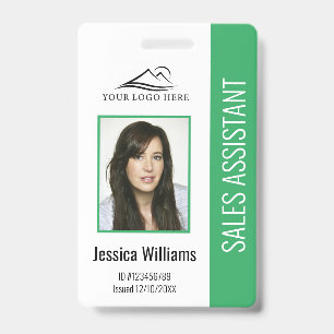 Basic Company Logo Photo Green Employee Security  Badge