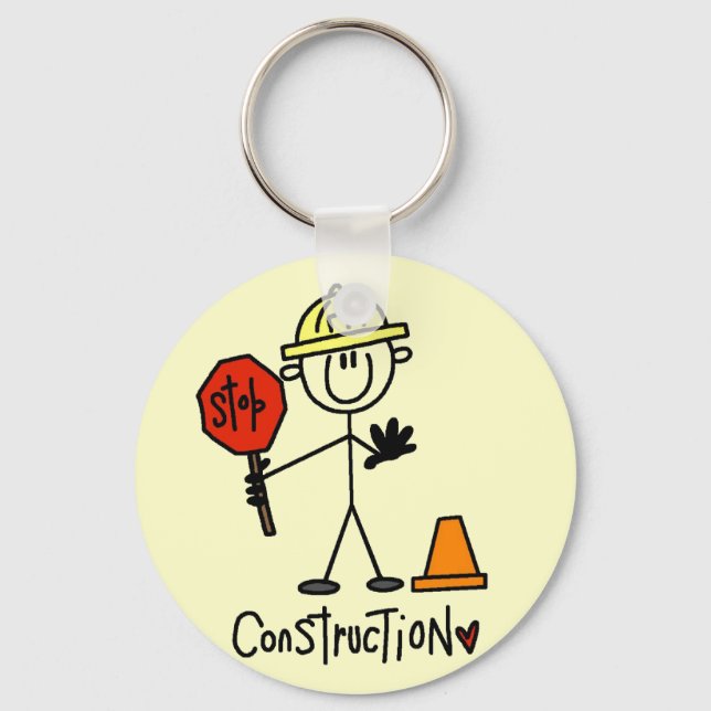 Basic Construction Tshirts and Gifts Keychain (Front)