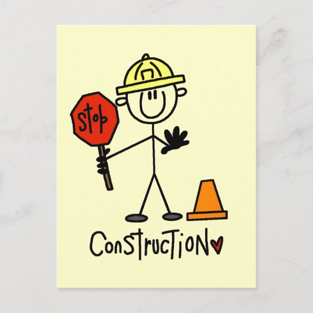 Basic Construction Tshirts and Gifts Postcard (Front)