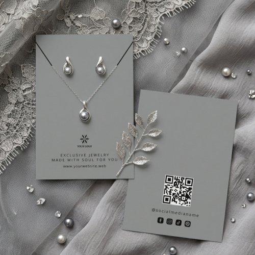 Basic Cool Gray Jewelry Display Logo TMF26 Business Card