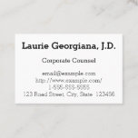 [ Thumbnail: Basic Corporate Counsel Business Card ]