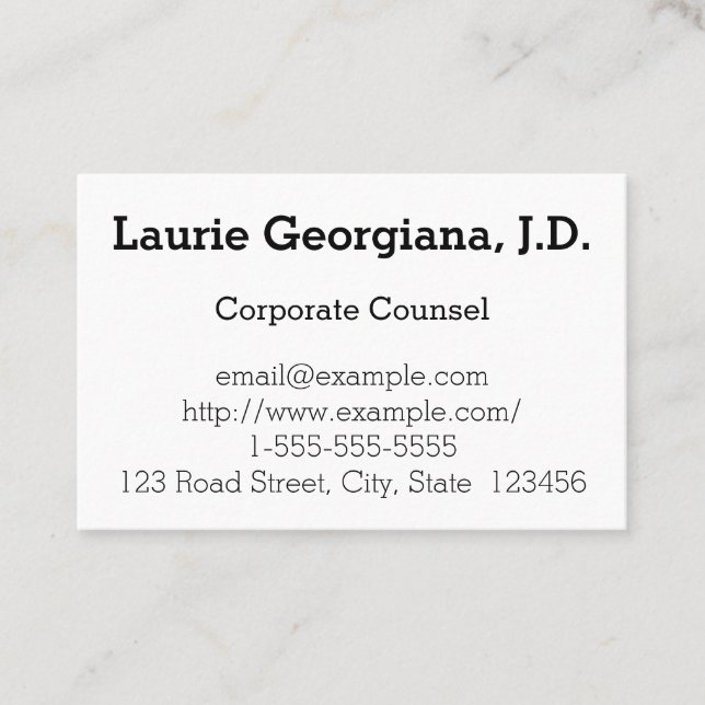 Basic Corporate Counsel Business Card (Front)