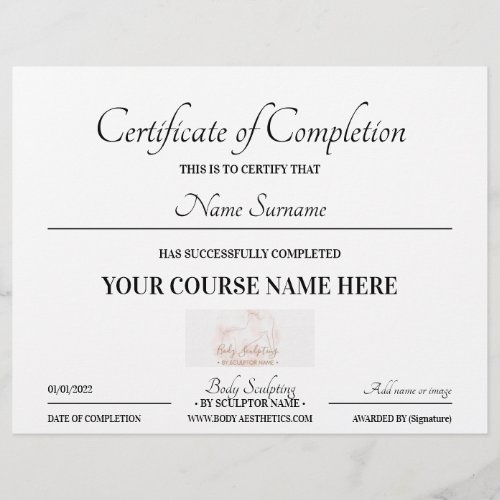 Basic course online certificate of completion