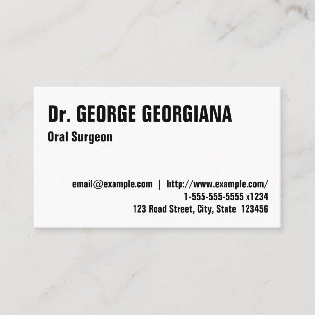 Basic & Customizable Oral Surgeon Business Card (Front)
