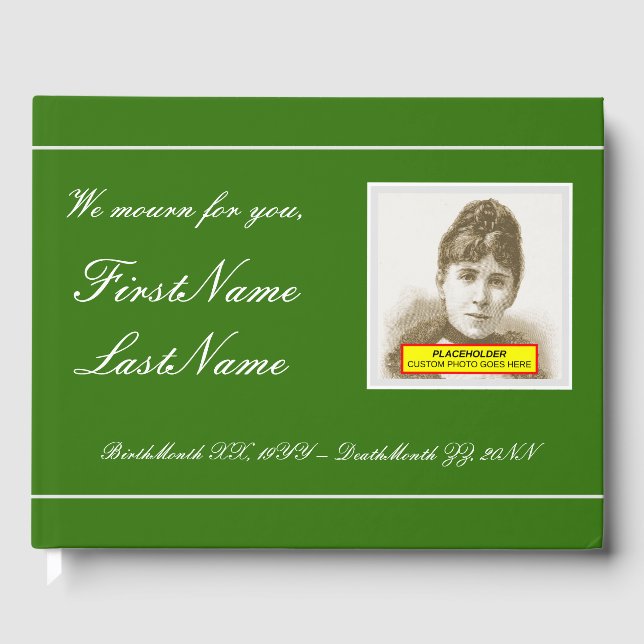 Basic, Customized Funeral/Memorial Guest Book (Front)