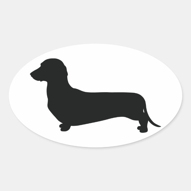 Basic Dachshund Oval Sticker (Front)