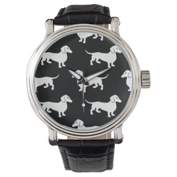 Basic Dachshund Pattern Watch by AntiqueImages at Zazzle