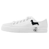 Basic Dachshund Silhouette Low-Top Sneakers (Left Shoe Outside)