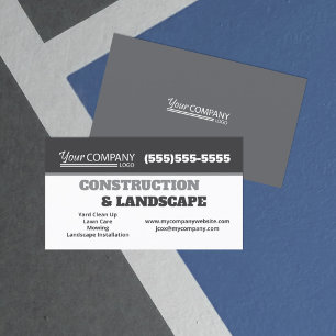 Basic Dark Gray, White Logo Business Card