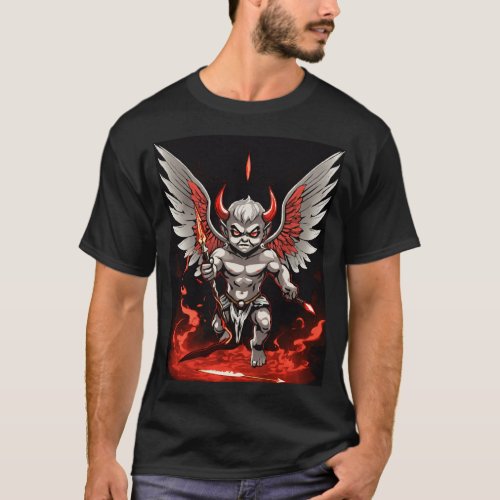 Basic Dark T_Shirt angry cherub 