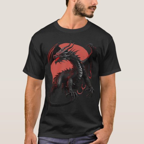 Basic Dark T_Shirt Dragon Design