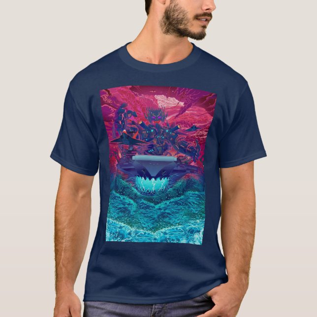 Basic Dark T-Shirt with Chinese Graphic of US Navy (Front)