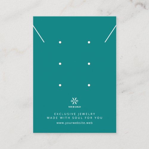 Basic Deep Teal Jewelry Display Logo TMF26 Business Card