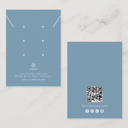 Basic Dusty Blue Jewelry Display Logo TMF26 Business Card