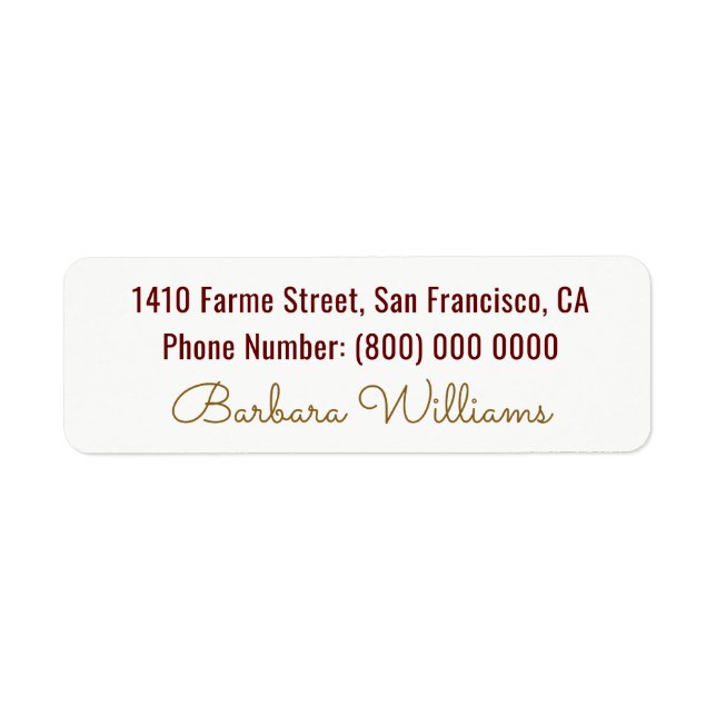 basic & elegant, address with name, label (Front)
